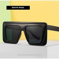 Square Trendy Oversized Square Sunglasses for Women Large Double Frame Shades UV Protection - C3 Tea Tea - C9190LDRCYZ $12.07