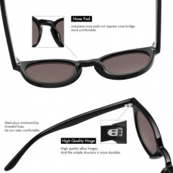Round Classic Polarized Sunglasses for Women Round Retro Vintage Designer Style - Black-blue Mirrored - C518A4GE0WH $8.77