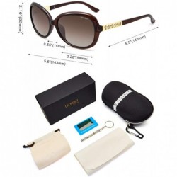 Square Oversized Polarized Sunglasses for Women Vintage Fashion Rhinestone Designer UV Protection Sun Glasses - Brown - C1180...