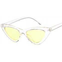 Cat Eye Vintage Sunglasses Glasses Colorful Eyewear - Trans Yellow - CJ199EGQR22 $14.54