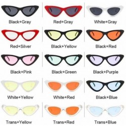 Cat Eye Vintage Sunglasses Glasses Colorful Eyewear - Trans Yellow - CJ199EGQR22 $14.54