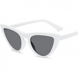 Oversized Women Cat Eye Sunglasses Fashion 2019 Luxury Brand Sun Glasses Blue As Picture - White - CE18YZRZ5QQ $18.03