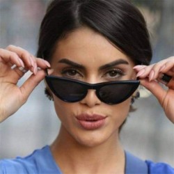 Oversized Women Cat Eye Sunglasses Fashion 2019 Luxury Brand Sun Glasses Blue As Picture - White - CE18YZRZ5QQ $7.41