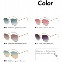 Round 2018 Vintage Brand Designer Square Sunglasses Women Men Designe Retro Driving Mirror Sun Glasses Female Male - CT197Y6O...