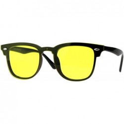 Rimless Mens Color Lens Half Rim Rimless Flat Panel Shield Nerdy Sunglasses - Yellow - CA18CMMW8K3 $22.31
