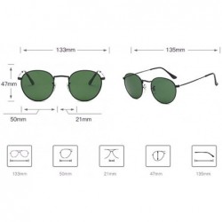 Round Sunglasses Toughened Glass Sunglasses Pilot's Glass Lens Classic Round - D - CT18QR75ZMH $26.93