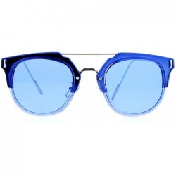 Rimless Rimless Half Rim Wire Arm Rectangular Designer Fashion Sunglasses - Blue - C712G8WBOJ1 $9.90