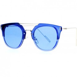 Rimless Rimless Half Rim Wire Arm Rectangular Designer Fashion Sunglasses - Blue - C712G8WBOJ1 $9.90