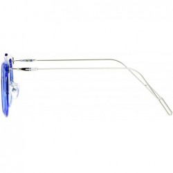 Rimless Rimless Half Rim Wire Arm Rectangular Designer Fashion Sunglasses - Blue - C712G8WBOJ1 $9.90