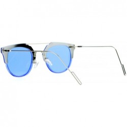 Rimless Rimless Half Rim Wire Arm Rectangular Designer Fashion Sunglasses - Blue - C712G8WBOJ1 $9.90