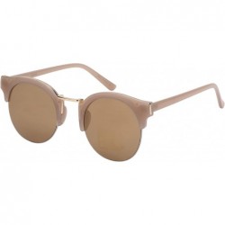 Semi-rimless 2016 Fashion Sunglasses w/Flat Color Mirror Lens 32121A-FLREV - Jelly Brown - CF12FP43KOP $11.44