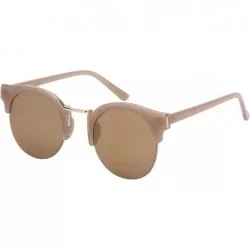 Semi-rimless 2016 Fashion Sunglasses w/Flat Color Mirror Lens 32121A-FLREV - Jelly Brown - CF12FP43KOP $20.42