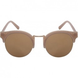 Semi-rimless 2016 Fashion Sunglasses w/Flat Color Mirror Lens 32121A-FLREV - Jelly Brown - CF12FP43KOP $11.44