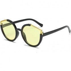 Rimless Vintage style Sunglasses for Women metal Resin UV 400 Protection Sunglasses - Yellow - CL18T2TNIED $28.44