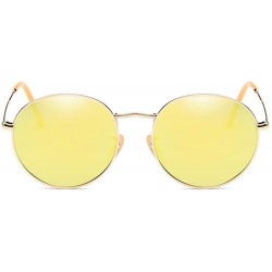 Sport Polarized Sunglasses Mens Driving Metal Oval Women UV400 Protection Dark Glasses - Gold Frame/Gold Polarized Lens - CE1...
