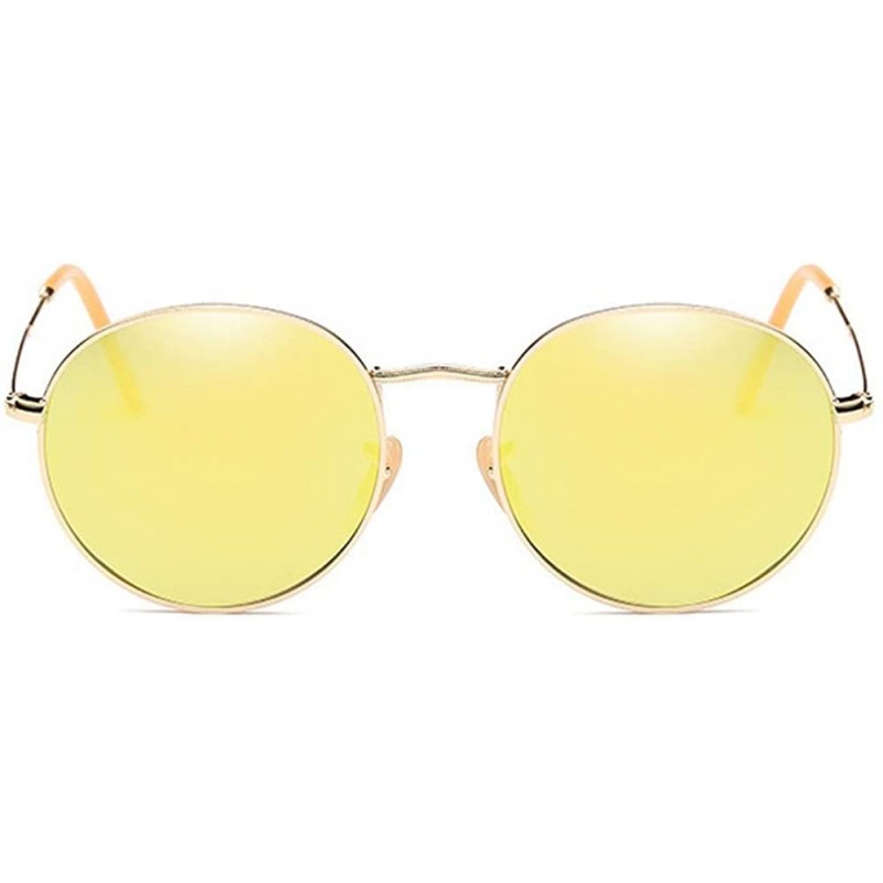 Sport Polarized Sunglasses Mens Driving Metal Oval Women UV400 Protection Dark Glasses - Gold Frame/Gold Polarized Lens - CE1...