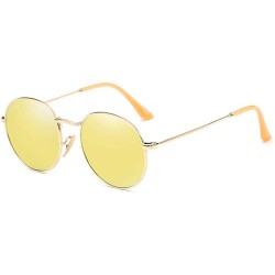 Sport Polarized Sunglasses Mens Driving Metal Oval Women UV400 Protection Dark Glasses - Gold Frame/Gold Polarized Lens - CE1...