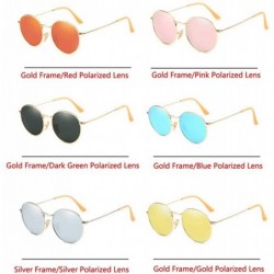 Sport Polarized Sunglasses Mens Driving Metal Oval Women UV400 Protection Dark Glasses - Gold Frame/Gold Polarized Lens - CE1...