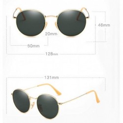 Sport Polarized Sunglasses Mens Driving Metal Oval Women UV400 Protection Dark Glasses - Gold Frame/Gold Polarized Lens - CE1...