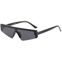 Goggle Unisex One Piece Vintage Eye Sunglasses Retro Eyewear Fashion Radiation Protection - Black - CO18NKMKMAE $23.65