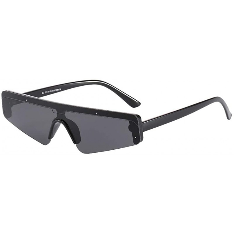 Goggle Unisex One Piece Vintage Eye Sunglasses Retro Eyewear Fashion Radiation Protection - Black - CO18NKMKMAE $10.33