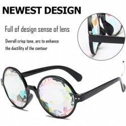 Round Kaleidoscope Glasses Festival Cosplay Rainbow Prism Sunglasses Goggles - Black(round) - C6182ZO67RG $10.92