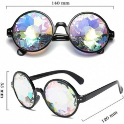 Round Kaleidoscope Glasses Festival Cosplay Rainbow Prism Sunglasses Goggles - Black(round) - C6182ZO67RG $10.92