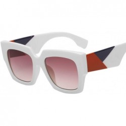 Square Sunglasses Women Luxury Gradient Sun Glasses Big Frame Vintage Eyewear UV400 Square Oversized - 3 - CV18QA8I68X $24.19