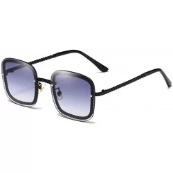 Square Women Sunglasses Fashion Gold Grey Drive Holiday Square Non-Polarized UV400 - Black Grey - C618R6Z97ST $19.70