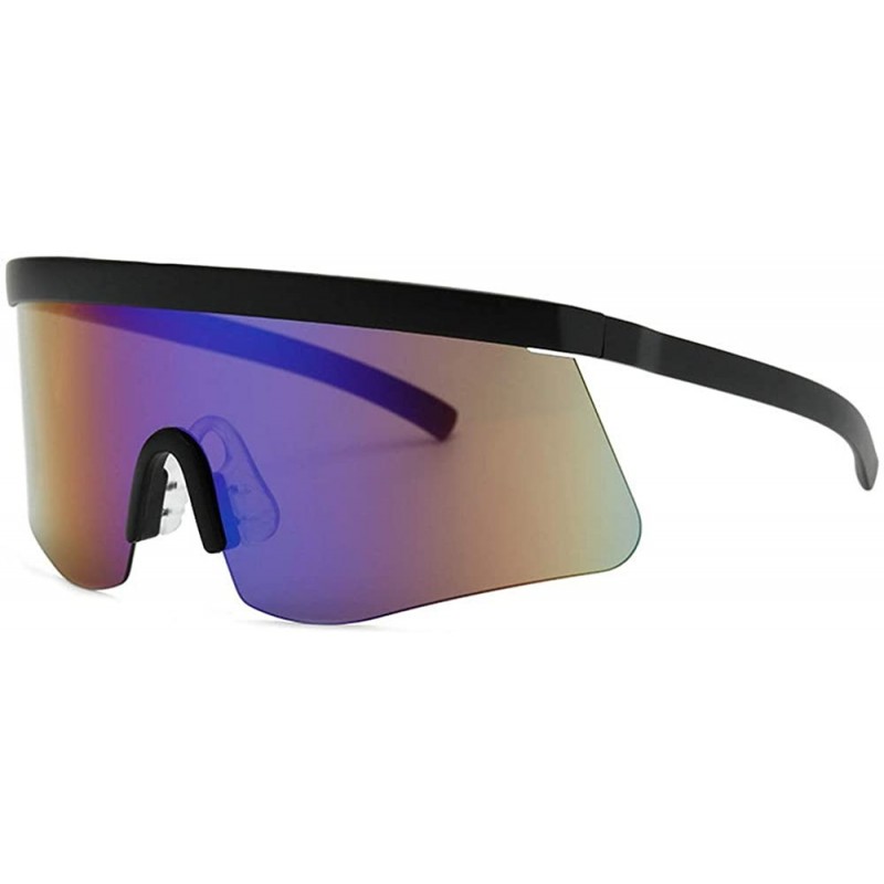 Rimless Oversized Sunglasses Fashion Gradient Glasses - Blue - CW18T5ES7Z5 $11.52