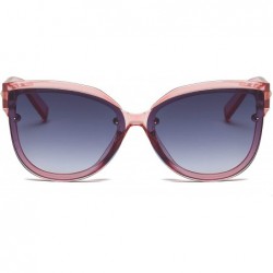 Round Women Retro Mirrored Round Cat Eye Oversized UV Protection Fashion Sunglasses - Pink - CN18K248Q4X $11.50