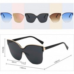 Round Women Retro Mirrored Round Cat Eye Oversized UV Protection Fashion Sunglasses - Pink - CN18K248Q4X $11.50