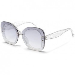 Oversized Women's Retro Cat Eye Large Shades Frame UV Protection Polarized Sunglasses - Gray - CH18EDI0ET9 $19.48