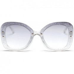 Oversized Women's Retro Cat Eye Large Shades Frame UV Protection Polarized Sunglasses - Gray - CH18EDI0ET9 $9.35