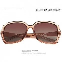 Oversized Oversized Sunglasses Women Luxury Brand Design Elegant Polarized Y6009 C1 BOX - Y6009 C5 Box - CY18XE9HH9R $32.52