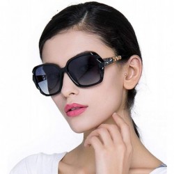 Oversized Oversized Sunglasses Women Luxury Brand Design Elegant Polarized Y6009 C1 BOX - Y6009 C5 Box - CY18XE9HH9R $13.48