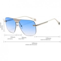 Rimless Vintage Square Metal Frame Sunglasses Men Women Fashion Luxury Rimless Sunglasses Shades Glasses UV400 - CS1939RC9Z6 ...