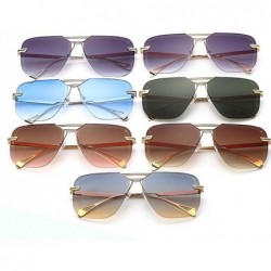 Rimless Vintage Square Metal Frame Sunglasses Men Women Fashion Luxury Rimless Sunglasses Shades Glasses UV400 - CS1939RC9Z6 ...