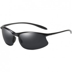 Rimless Polarized Sunglasses Curved Rimless Protection - Matte Black / Gray - CR18RR0XC9Z $14.96