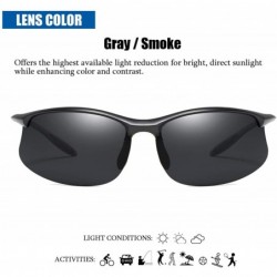 Rimless Polarized Sunglasses Curved Rimless Protection - Matte Black / Gray - CR18RR0XC9Z $14.96