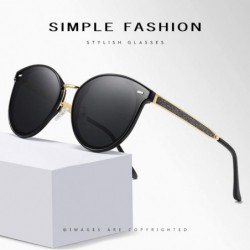 Oversized Oversized Polarized Sunglasses for Women-Round Classic Fashion UV400 Protection 8052 - Black - CG195N2DUS4 $10.75