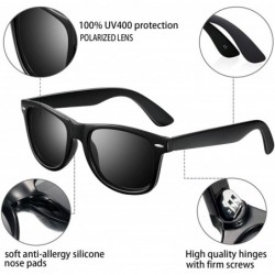 Rectangular Polarized Sunglasses for Men Unisex 2pack - Polarized Sunglasses Men and Women Sunglasses K1911 (black-black) - C...