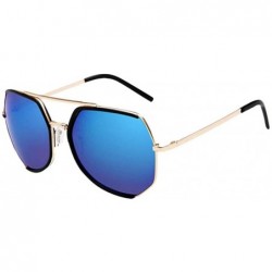 Round Fashion sunglasses personality sunscreen fashion - Royal Blue Mercury - CJ18X5NO3L7 $57.15