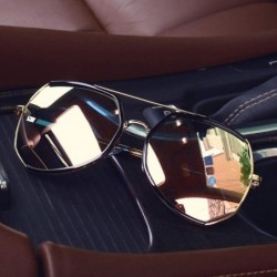 Round Fashion sunglasses personality sunscreen fashion - Royal Blue Mercury - CJ18X5NO3L7 $57.15