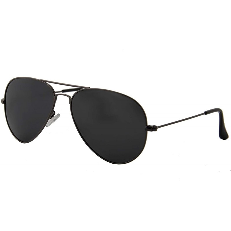 Sport Unisex Sunglasses Double Bridge AVIATOR Metal Frame Polarized UV400 - Metal Gunmetal Frame/ Black Lens - CW18GY4QK87 $9.69
