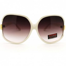 Butterfly Womens Extra Oversized Round Designer Fashion Exposed Lens Butterfly Sunglasses - White - C811LZBE20T $23.20