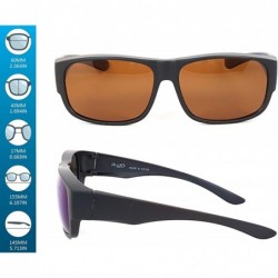 Wrap Fit Over Polarized Sunglasses Driving Clip on Sunglasses to Wear Over Prescription Glasses - Black-brown - CF18SKUGZLN $...