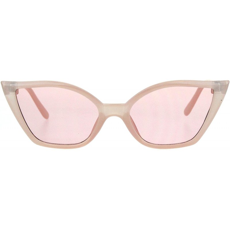 Cat Eye Womens Fancy Retro Chic Cat Eye Plastic Goth Sunglasses - Beige Pink - CD18HD07KQ4 $13.08