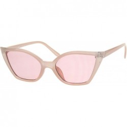 Cat Eye Womens Fancy Retro Chic Cat Eye Plastic Goth Sunglasses - Beige Pink - CD18HD07KQ4 $13.08