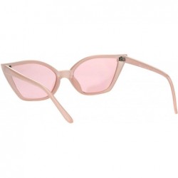 Cat Eye Womens Fancy Retro Chic Cat Eye Plastic Goth Sunglasses - Beige Pink - CD18HD07KQ4 $13.08